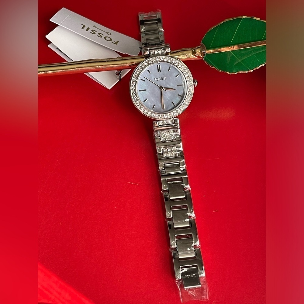 FOSSIL Watch,Fossil Silver Watch with Crystal Accents,Women’s Watch. - Picture 13 of 16